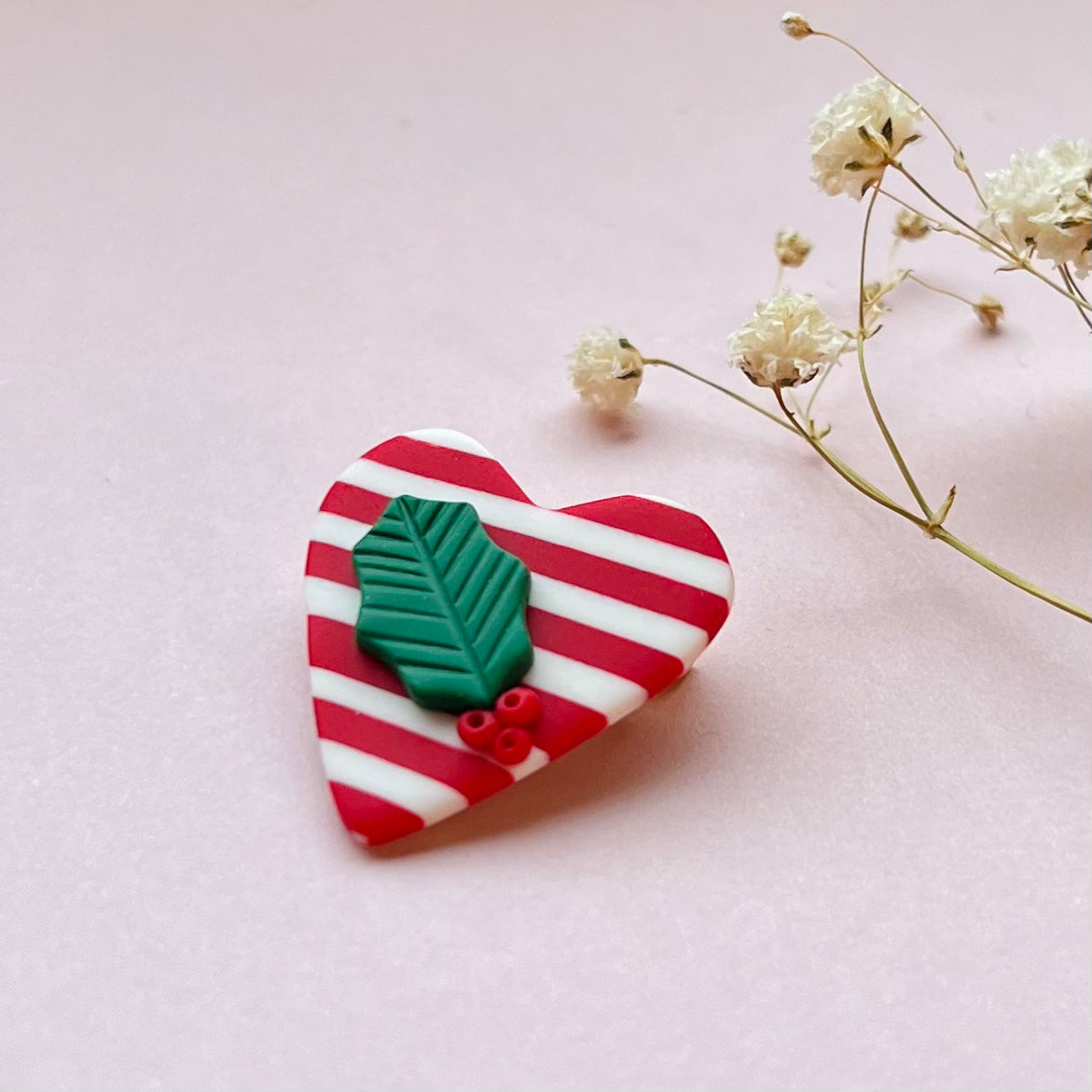 Hjerte-Broche med kristtorn