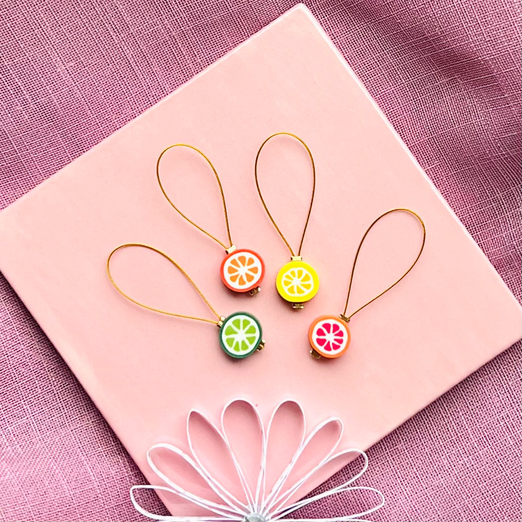 Sæt af 4 maskemarkører - citrus