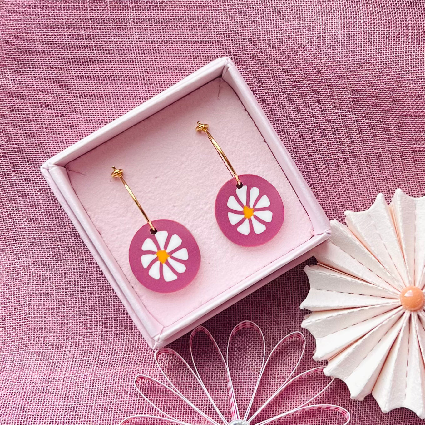 Violette Blomster-hoops