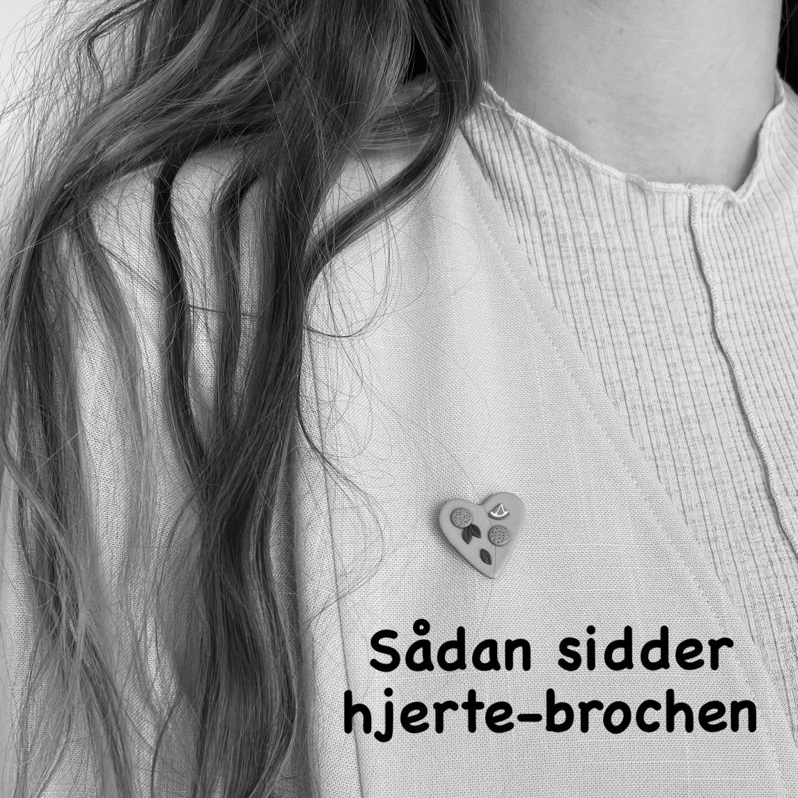 Lyserød Hjerte-Broche