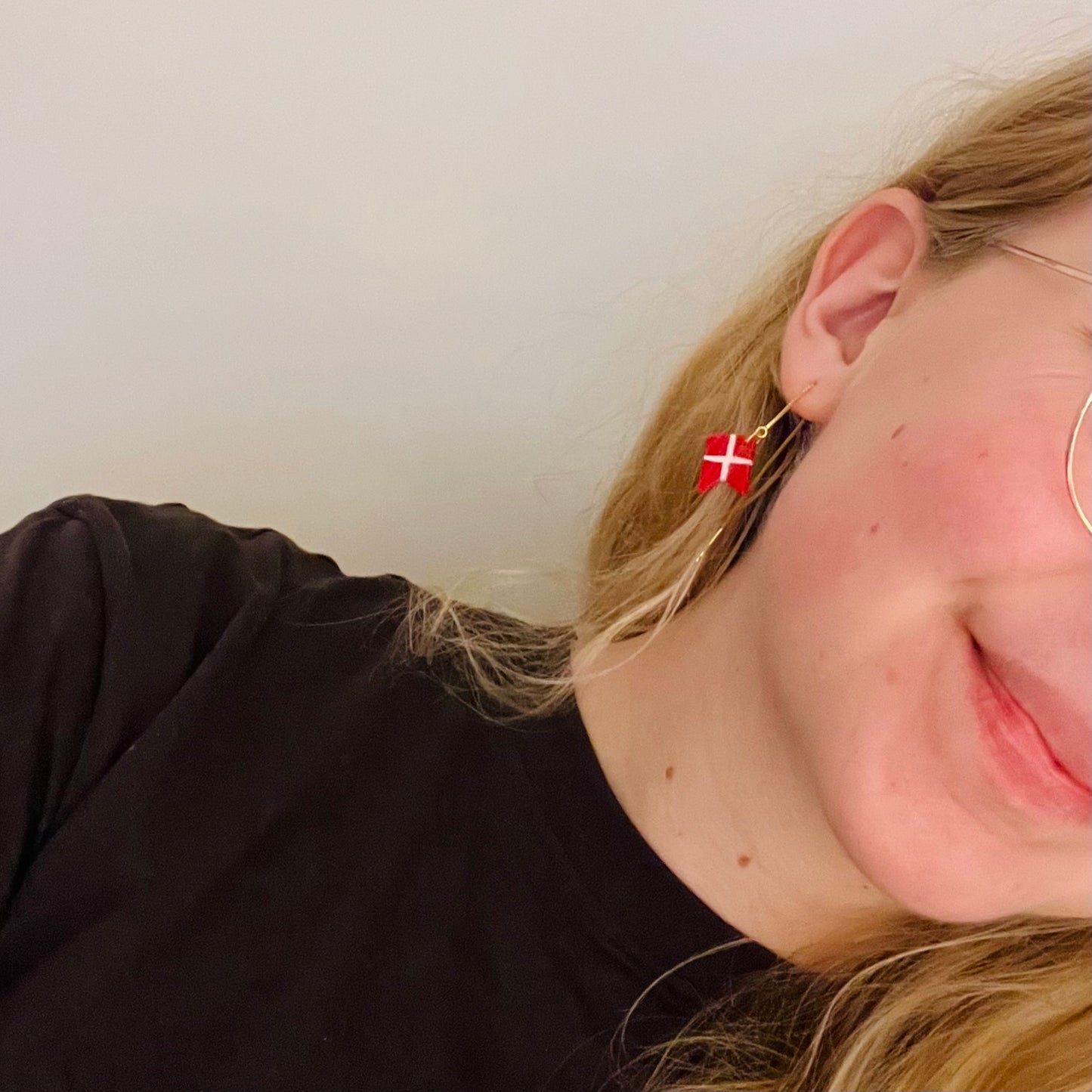 Flag Kædeøreringe - sæt / 2 stk