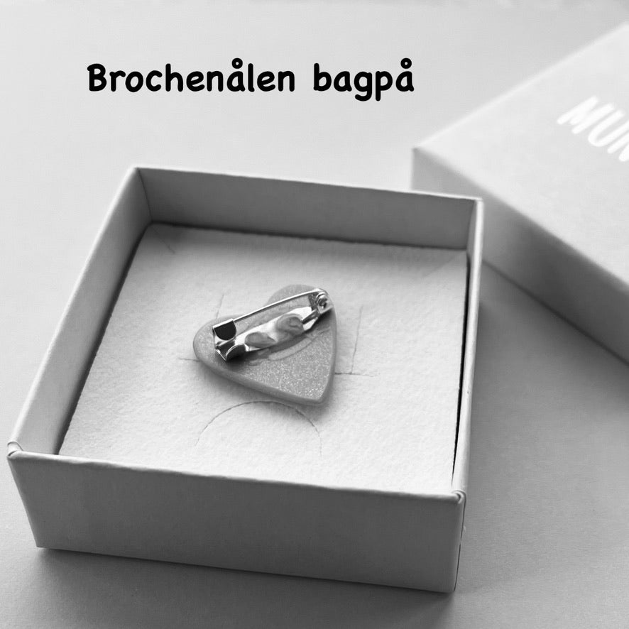 Stribet Hjerte-Broche