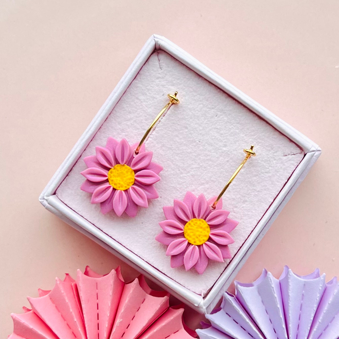 Lyserøde Blomster Hoops