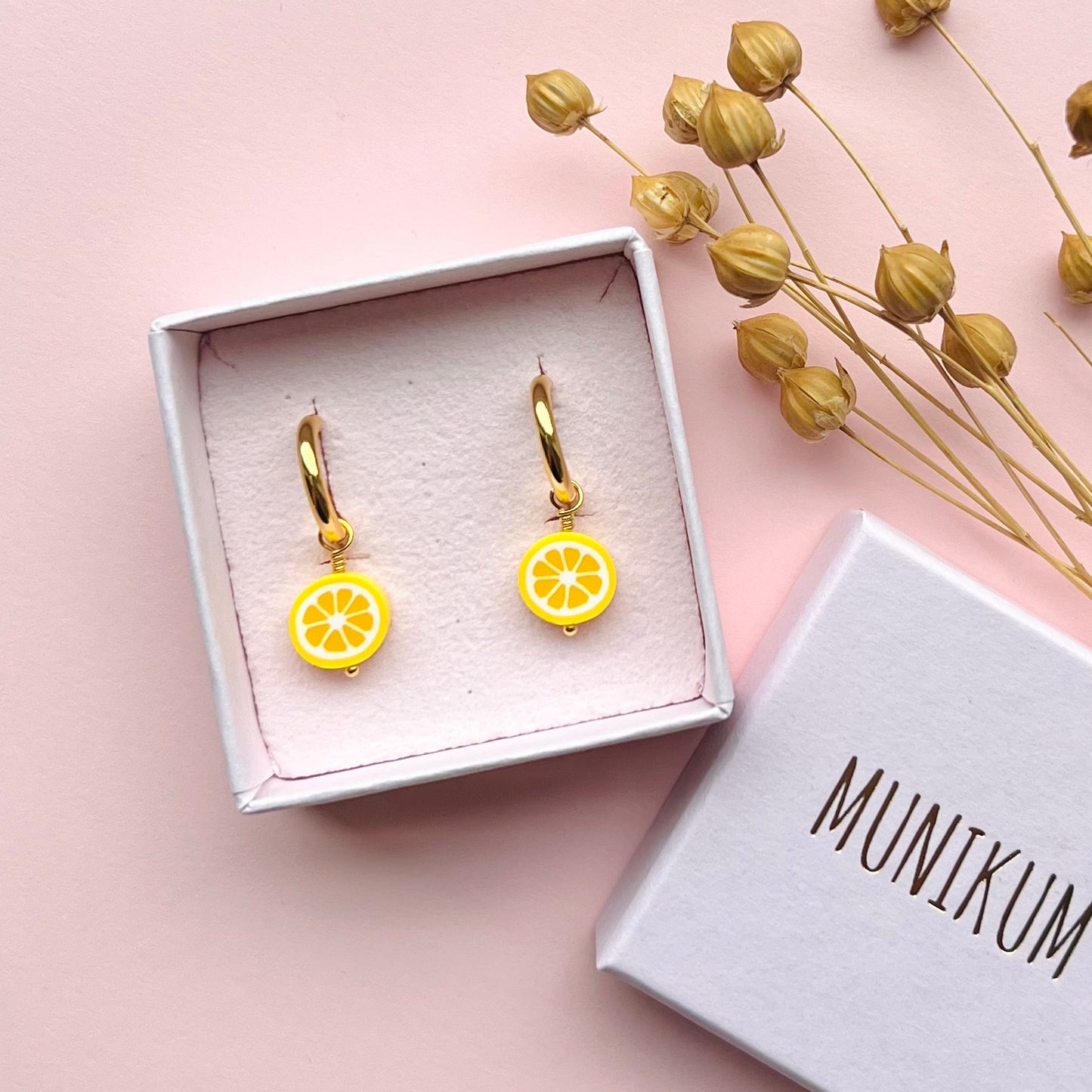 Citron Hoops - sæt / 2 stk