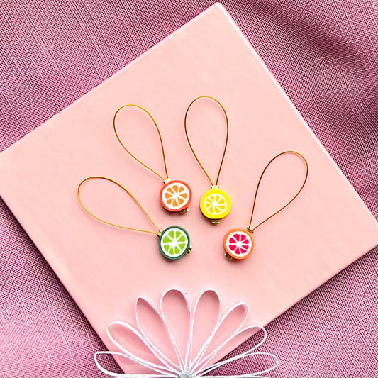 Sæt af 4 maskemarkører - citrus