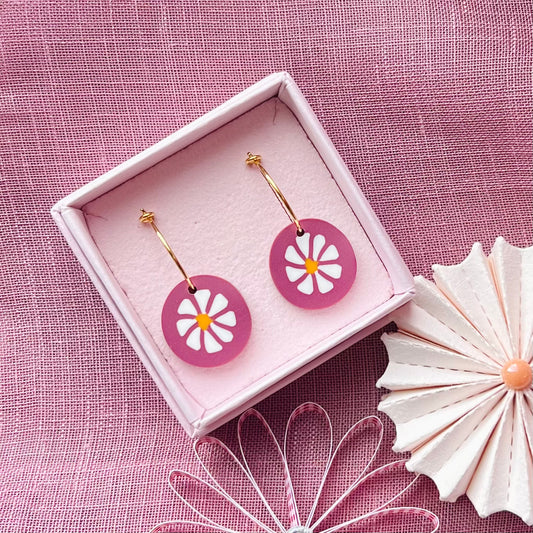 Violette Blomster-hoops
