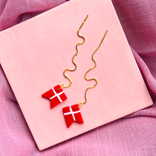 Flag Kædeøreringe - sæt / 2 stk