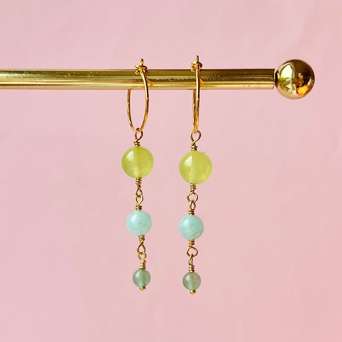 Grønne Perle Hoops