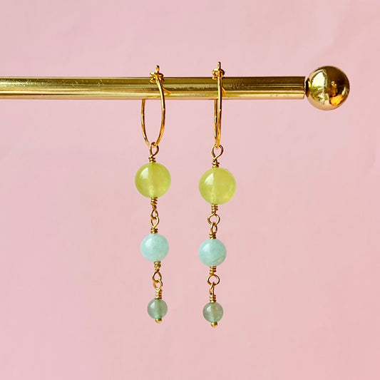 Grønne Perle Hoops